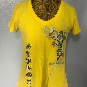 Harley-Davidson Yellow Graphic V-Neck Tee